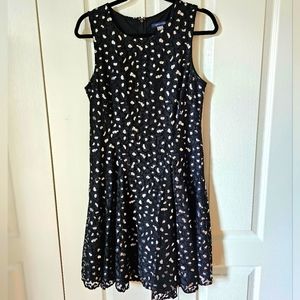 Tommy Hilfiger size 10, black and metallic silver fit & flare dress